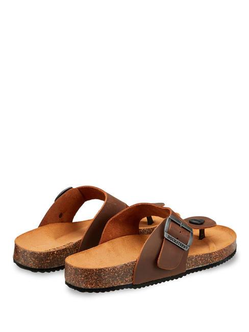 VEGA 2284 Sandalo infradito in pelle con fibbia dark brown - Scarpe Uomo