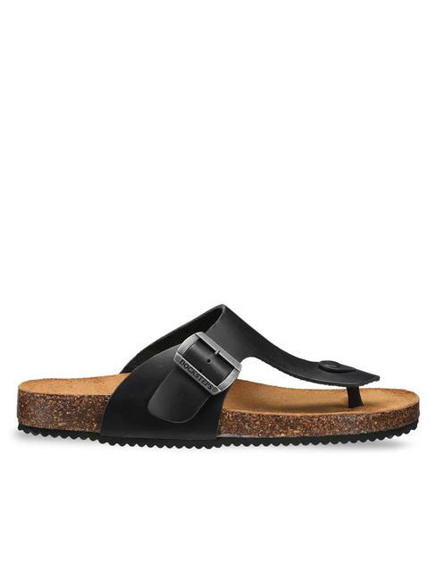 VEGA 2284 Sandalo infradito in pelle con fibbia nero - Scarpe Uomo
