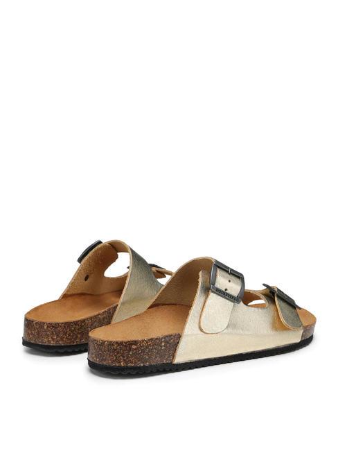 VEGA  Sandalo pelle laminata due fibbie platinum - Scarpe Donna