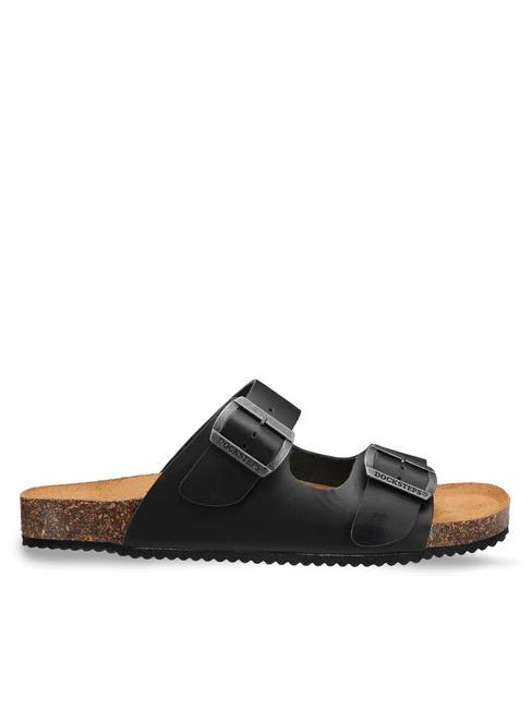 VEGA 2286 Sandalo in pelle doppia fibbia nero - Scarpe Uomo