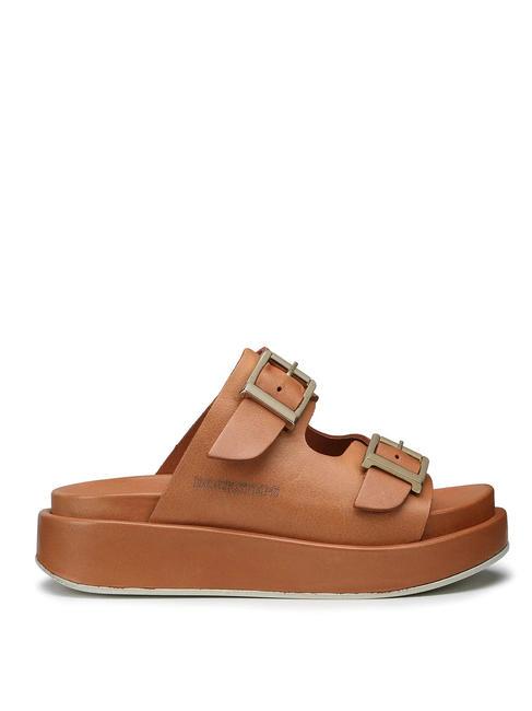 CATALINA Sandalo alto in pelle cognac - Scarpe Donna