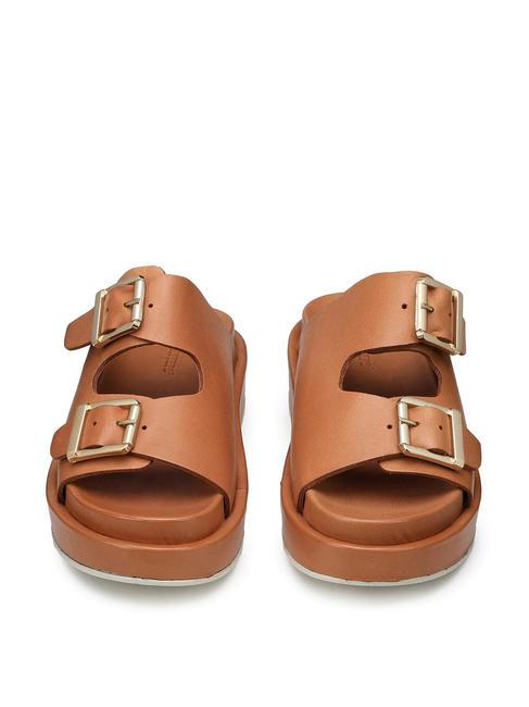 CATALINA Sandalo alto in pelle cognac - Scarpe Donna