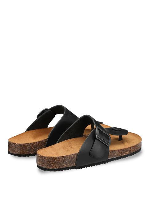 VEGA 2284 Sandalo infradito in pelle con fibbia nero - Scarpe Uomo
