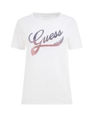 GUESS SHADED T-shirt logo in cotone purwhite - T-shirt e Top Donna - 3