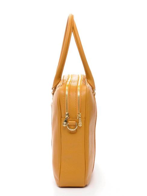 TIFFANY Cartella in pelle 2 zip, porta pc 15" senape - Cartelle Lavoro
