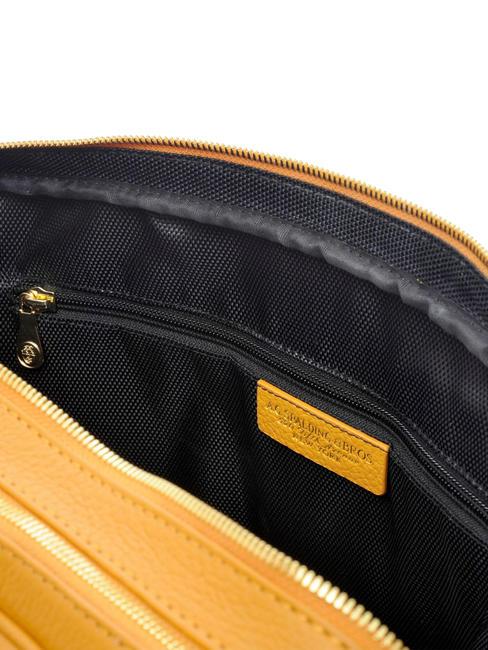 TIFFANY Cartella in pelle 2 zip, porta pc 15" senape - Cartelle Lavoro