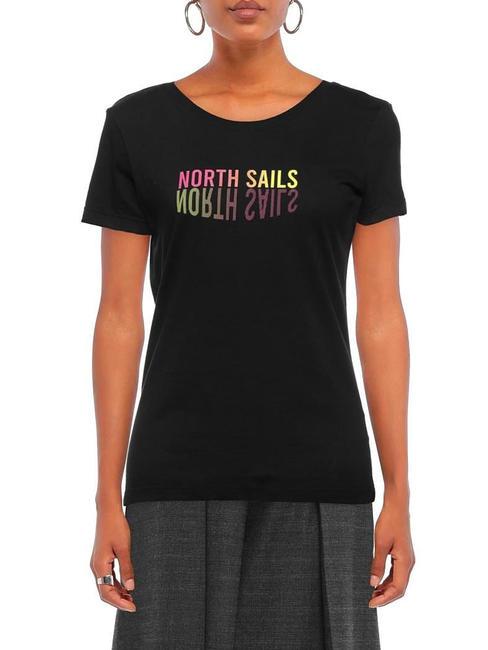 LOGO MIRROR T-shirt in cotone nero - T-shirt e Top Donna