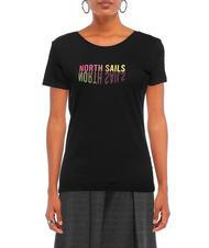 NORTH SAILS LOGO MIRROR T-shirt in cotone nero - T-shirt e Top Donna - 2