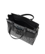 ARMANI EXCHANGE LOGO ALL OVER Borsa a mano con tracolla beige/nero - Borse Donna - 5