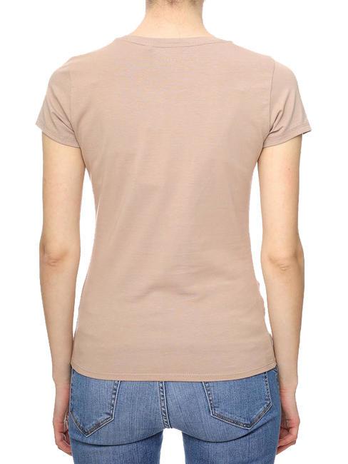 TRIANGLE CRYSTAL LOGO T-shirt in cotone con strass bisquit shade - T-shirt e Top Donna