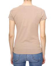 GUESS TRIANGLE CRYSTAL LOGO T-shirt in cotone con strass bisquit shade - T-shirt e Top Donna - 2