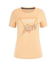GUESS ICON T-shirt in cotone sandy peach - T-shirt e Top Donna - 3