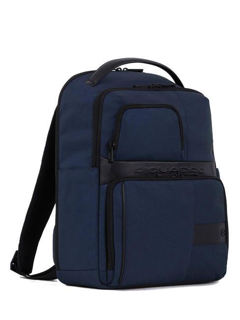 WOLLEM Zaino in pelle e tessuto, porta pc 14" blu - Zaini da lavoro porta PC