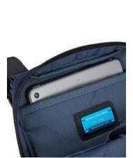 PIQUADRO WOLLEM Borsello porta ipad mini tessuto e pelle Nero - Tracolle Uomo - 5