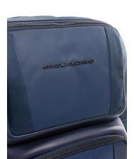 PIQUADRO WALLABY Zaino in pelle e tessuto, porta pc 14" blu - Zaini da lavoro porta PC - 3