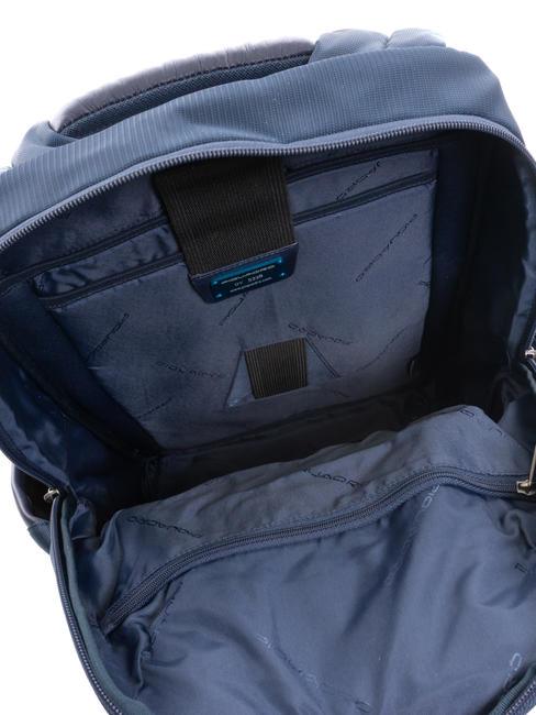 WALLABY Zaino in pelle e tessuto, porta pc 14" blu - Zaini da lavoro porta PC
