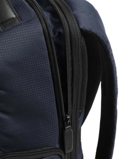 WOLLEM Zaino porta pc 15,6" in tessuto e pelle blu - Zaini da lavoro porta PC