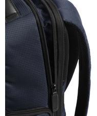 PIQUADRO WOLLEM Zaino porta pc 15,6" in tessuto e pelle blu - Zaini da lavoro porta PC - 3