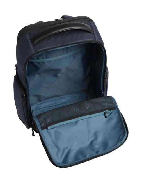 WOLLEM Zaino porta pc 15,6" in tessuto e pelle blu - Zaini da lavoro porta PC