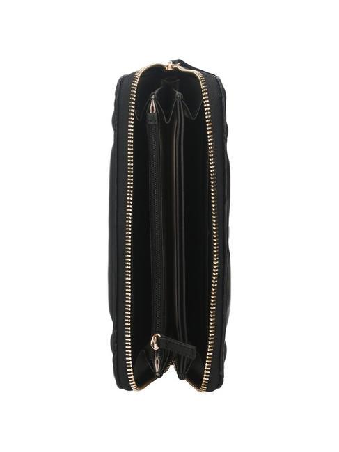 LOGO QUILTED Portafoglio grande zip around nero - Portafogli Donna