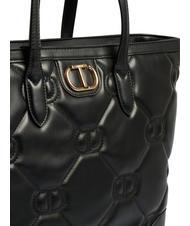 TWINSET LOGO QUILTED Borsa shopping a spalla nero - Borse Donna - 5