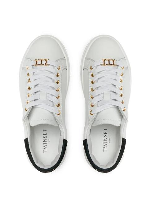 METALLIC LOGO Sneakers in pelle ottico/nero - Scarpe Donna