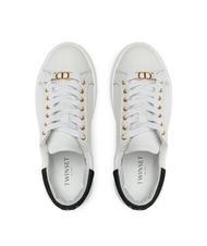TWINSET METALLIC LOGO Sneakers in pelle ottico/nero - Scarpe Donna - 5