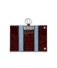 PIQUADRO BLUE SQUARE Astuccio portachiavi in pelle  MOGANO - Portachiavi - 2