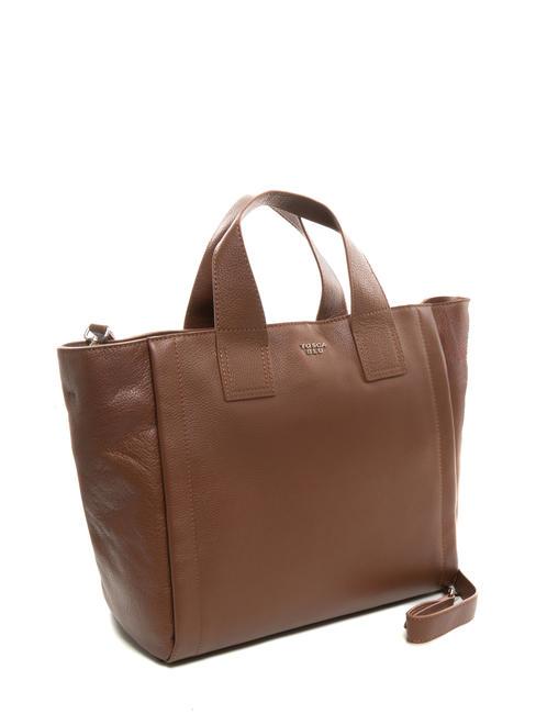 FRAPPE Borsa in pelle con tracolla DarkBrown - Borse Donna