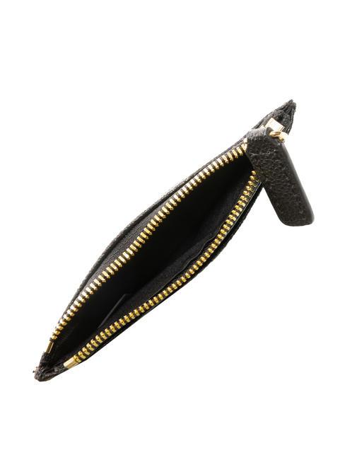 TB LOGO Portatessere in pelle con zip Nero - Portafogli Donna