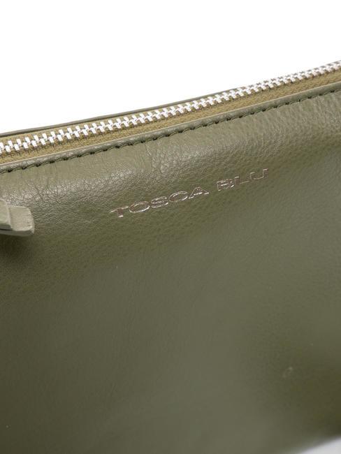 BASIC Borsa a tracolla in pelle verde oliva - Borse Donna