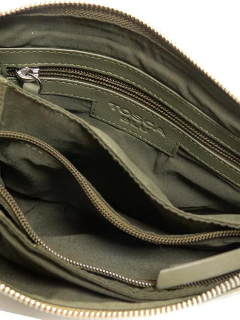 BASIC Borsa a tracolla in pelle verde oliva - Borse Donna