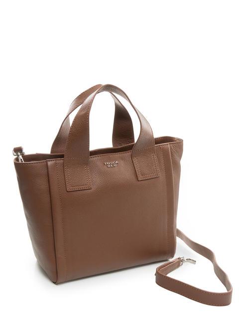 FRAPPE Borsa media in pelle con tracolla DarkBrown - Borse Donna