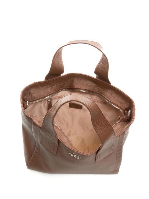 FRAPPE Borsa media in pelle con tracolla DarkBrown - Borse Donna