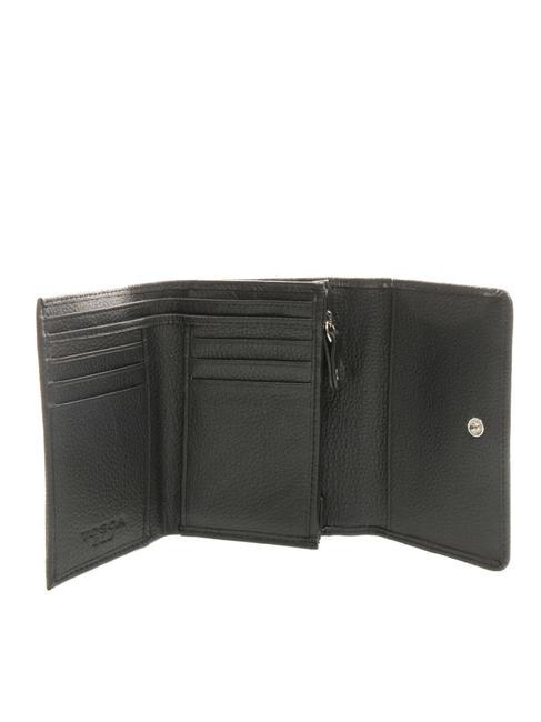 FRAPPE Portafoglio in pelle con pattina Nero - Portafogli Donna