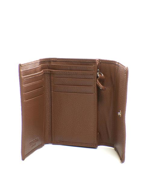 FRAPPE Portafoglio in pelle con pattina DarkBrown - Portafogli Donna