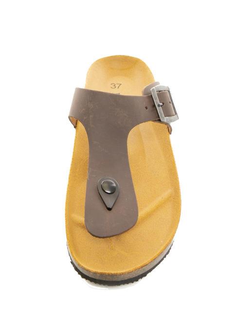 VEGA Infradito in pelle suede dark brown - Scarpe Donna