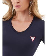 GUESS MINI TRIANGLE T-shirt scollo a V blackened blue - T-shirt e Top Donna - 3