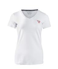 GUESS MINI TRIANGLE T-shirt scollo a V purwhite - T-shirt e Top Donna - 5