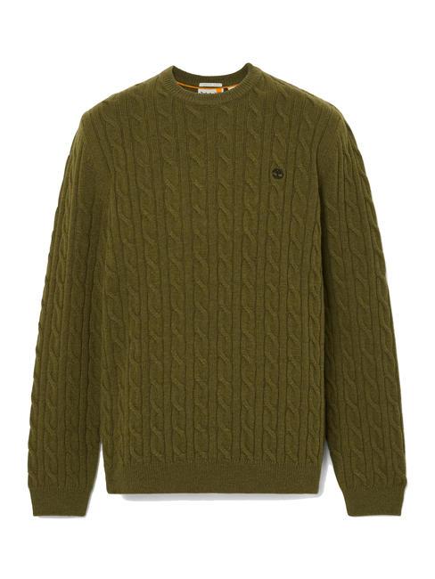 P-B LAMBWOOL Maglione girocollo in misto lana darkoliv - Maglie Uomo