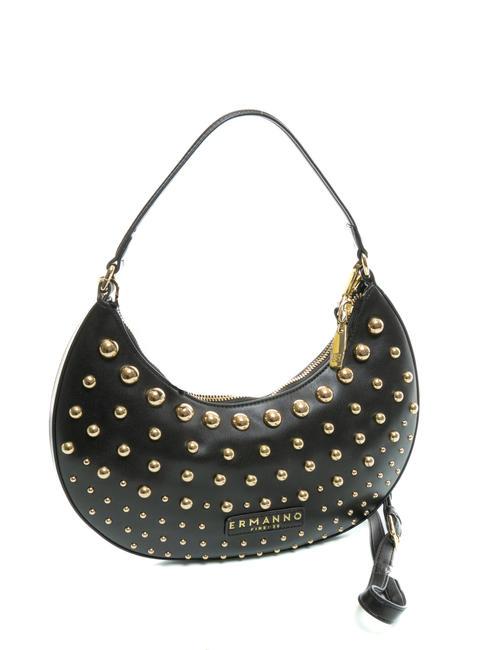 PRINCESS Borsa a spalla con borchiette black gold - Borse Donna