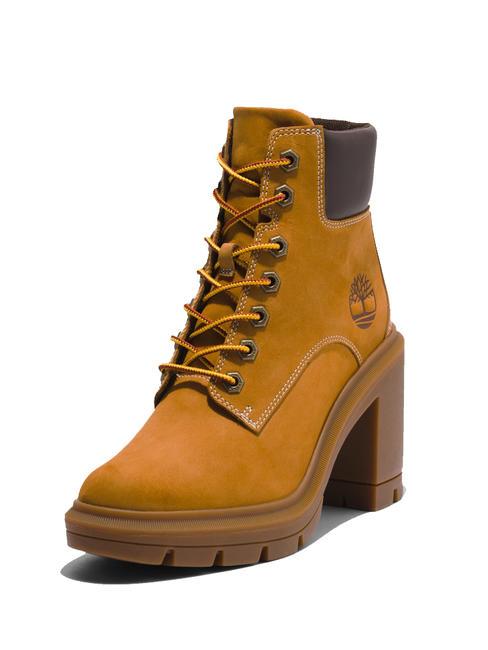 ALLINGTON Stivaletto stringato con tacco in nabuk wheat - Scarpe Donna