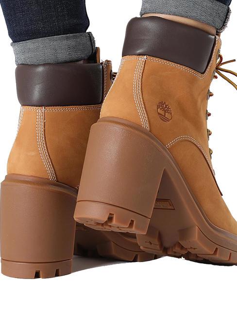 ALLINGTON Stivaletto stringato con tacco in nabuk wheat - Scarpe Donna