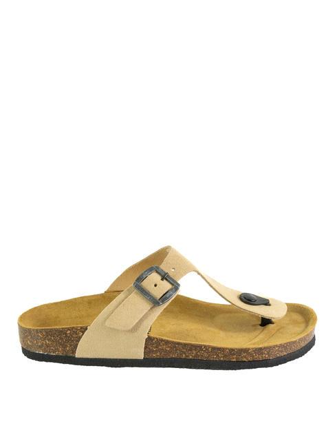VEGA Sandalo infradito in suede taupe - Scarpe Donna