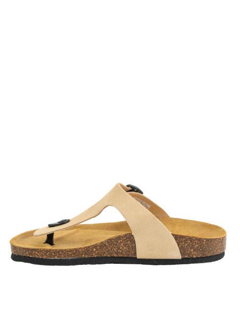 VEGA Sandalo infradito in suede taupe - Scarpe Donna