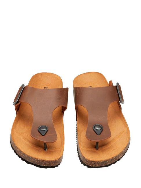 VEGA Sandalo infradito in suede tobacco - Scarpe Uomo