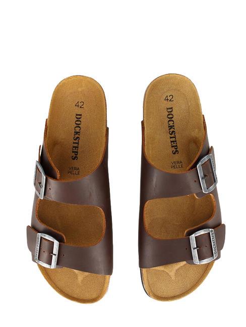 VEGA Sandalo in suede doppia fibbia dark brown - Scarpe Uomo
