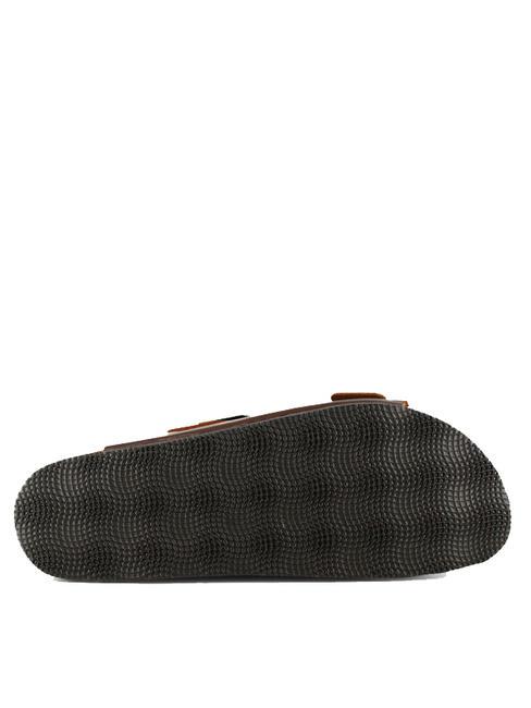VEGA Sandalo in suede doppia fibbia dark brown - Scarpe Uomo