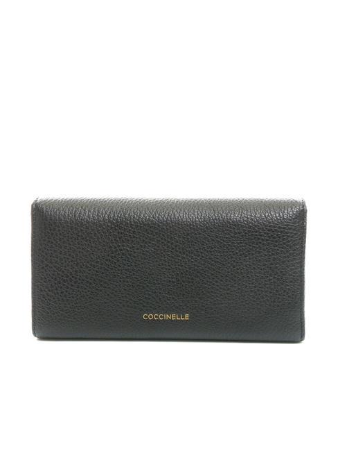 BLOSSOM Portafoglio grande in pelle martellata Nero - Portafogli Donna