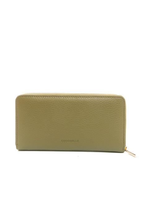 DORA Portafoglio zip around grande in pelle loden - Portafogli Donna